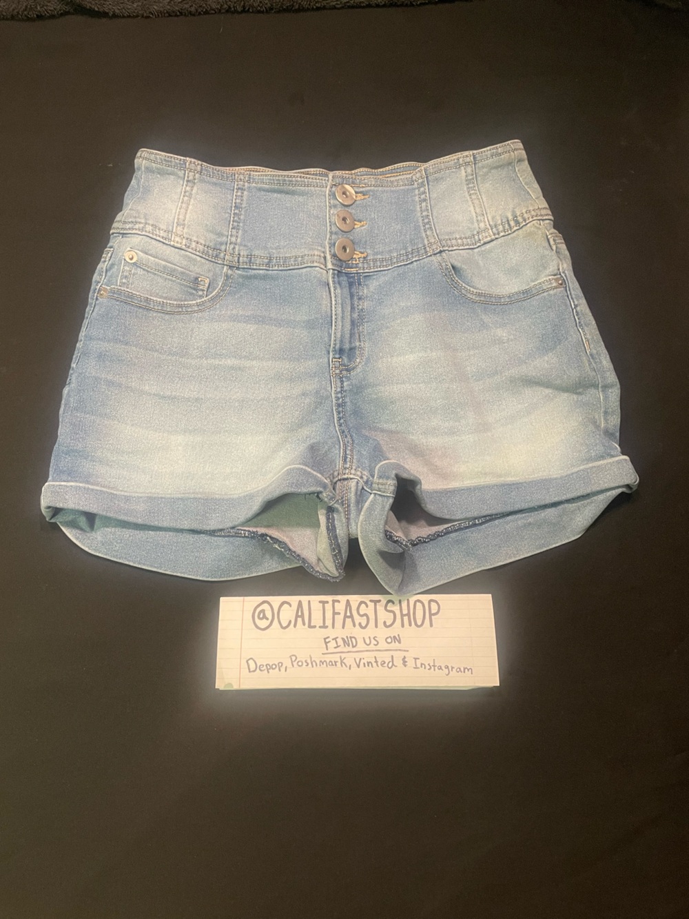 NOBO Light Blue Denim Roll-Cuff Shorts